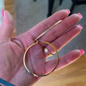 Touchstone Crystal Gold Hoop Earrings